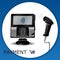 Contactless payment transaction terminal with display and pinpad. Wireless payment. POS terminal, MSR, EMV, NFC, and laser