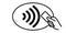 Contactless payment vector icon. Credit card hand, wireless NFC pay wave and contactless pay pass logo