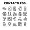 Contactless System Technology Icons Set Vector