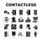 Contactless System Technology Icons Set Vector