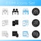 Contactless technology icons set