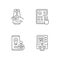 Contactless technology linear icons set