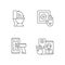 Contactless technology linear icons set