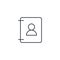 Contacts, address book thin line icon. Linear vector symbol