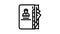 contacts notebook of business manager line icon animation
