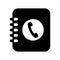 Contacts, notebook, phone book black color icon