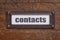 Contacts tag - file cabinet label