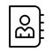 Contacts vector thin line icon