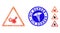 Contagion Collage Chinese Warning Icon with Medic Textured HIV Danger Stamp