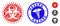 Contagion Collage Virus Hazard Icon with Caduceus Scratched Hazard Stamp