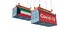 Container with Coronavirus Covid-19 text on the side and container with Kuwait Flag.