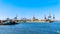 Container cranes on the quays of the Waalhaven in Rotterdam, Holland