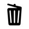 Container, discard, dustbin icon. Black vector graphics