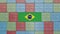 Container with flag of Brazil. Brazilian import or export related 3D rendering