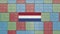 Container with flag of Netherlands. Dutch import or export related 3D rendering