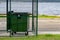 container for garbage collection on the shore of the lake