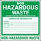 Container Hazardous Standard Label Marking Non Hazardous Waste Green