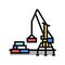 container loader port equipment color icon vector illustration