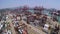 Container Port. Beautiful 4K Aerial Shot.