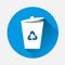 Container recycling of garbage sign isolated. Flat icon bin on b