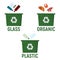 Container for Recycling Waste Sorting - Plastic, Organic, Plastic. Waste, Trash Disposal and Recycling Web, Banner for Web and