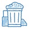 Container With Rubbish Trash doodle icon hand drawn illustration