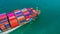 Container ship arriving in port, container ship going to deep sea port, logistic business import export shipping and