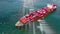 Container ship carrying container for business logistic freight import and export, Aerial view container ship arriving in