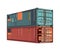 Container ship carrying heavy cargo for trading