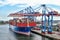 Container ship COSCO SHIPPING GEMINI in the Port of Hamburg