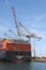 Container ship and crane