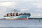 Container ship EDITH MAERSK on Elbe River