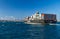 Container ship entering Bosphorus