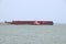 Container ship at industrial port in import export global business