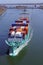 Container ship on Kiel Canal