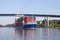 Container ship on Kiel Canal