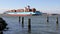 Container Ship MAERSK YUKON passing Kill Van Kull strait westward on background of Bayonne, NJ
