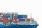 Container ship prow isolated