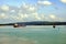 Container ship transiting through Panama Canal.