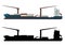 Container ship vector