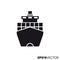 Container ship vector glyph icon