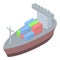 Container tanker icon, isometric style