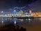 Container terminal in the evening.Port Hull in England.