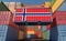 Container Terminal - Freight container with Norway flag.