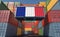 Container Terminal - Shipping Container with France flag.