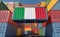 Container Terminal - Shipping Container with Italy flag