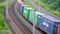 Container train move at railway