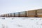 Container Train in Prairie Winter