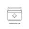Container for transporting biomaterial icon line in vector, illustration of medical equipment.