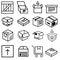 Container vector icon set. Delivery illustration sign collection. Packaging symbol.